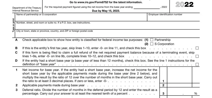 How to complete form 8752 stage 1