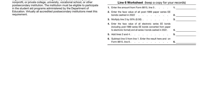 Writing part 3 of irs form 8815