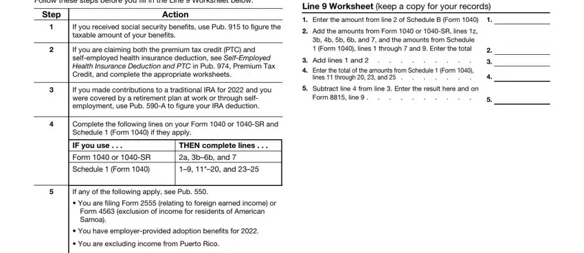 Writing segment 4 in irs form 8815