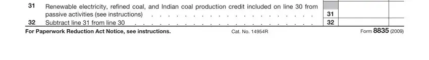 Form 8835 writing process detailed (portion 3)