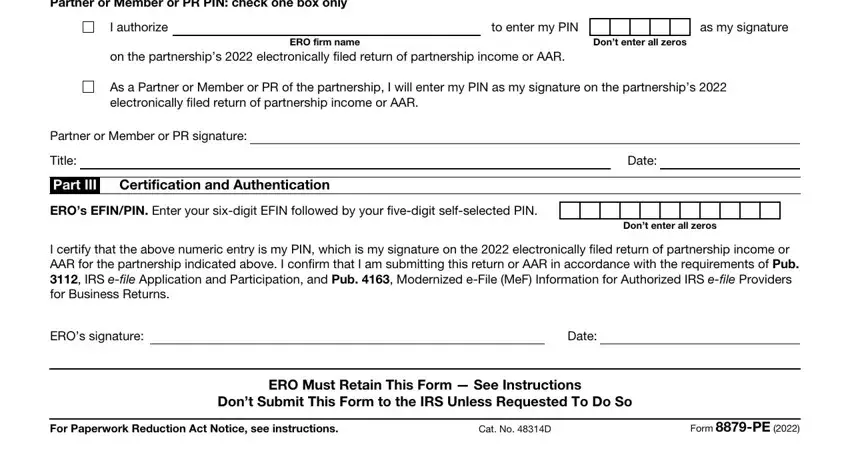 Form 8879 Pe completion process explained (step 2)