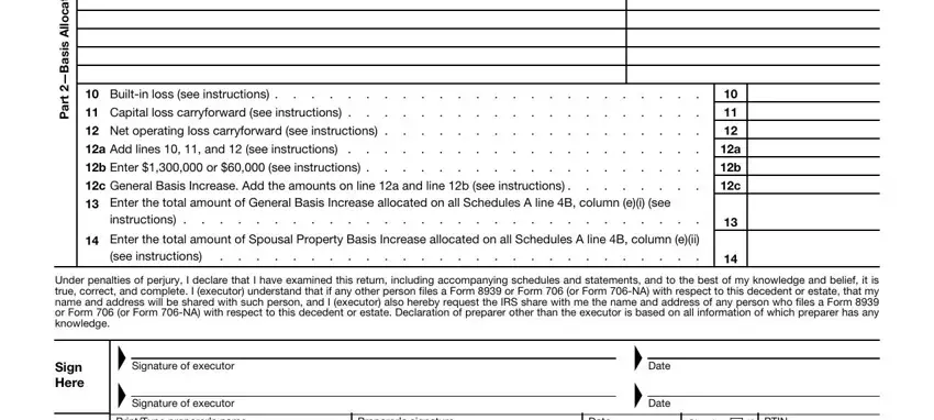 How you can complete Form 8939 stage 2
