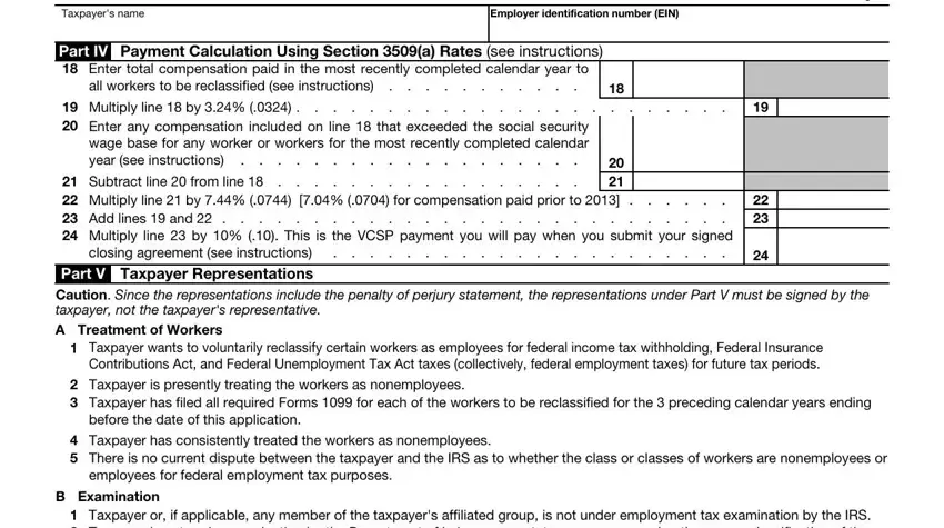 form 8952 completion process described (portion 4)