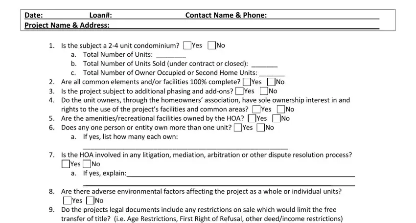 Completing segment 1 of condo certification