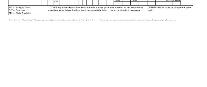 Tips to prepare dir certified payroll form a 1 131 portion 2