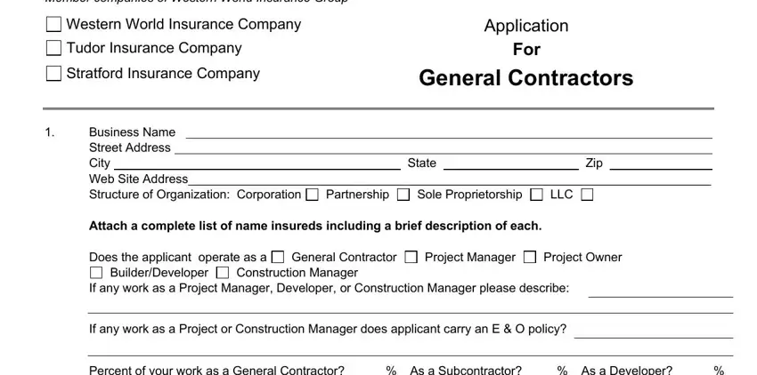 Stage no. 1 of completing Form A 60
