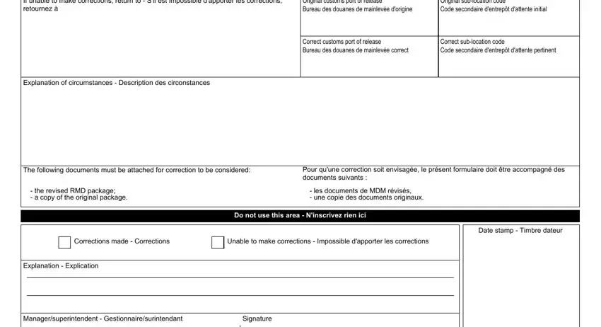 A way to fill in rmd correction form portion 2