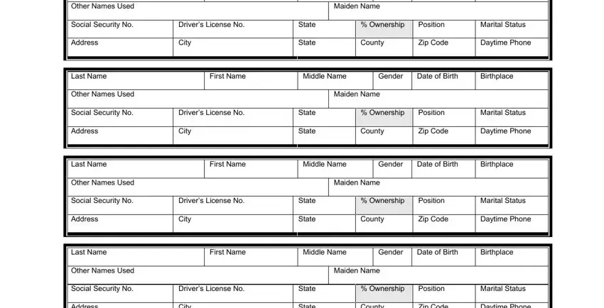 Filling out part 2 in Form Abc 807