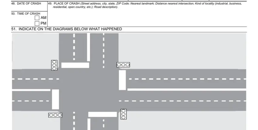 Filling out part 4 of word document accident report form