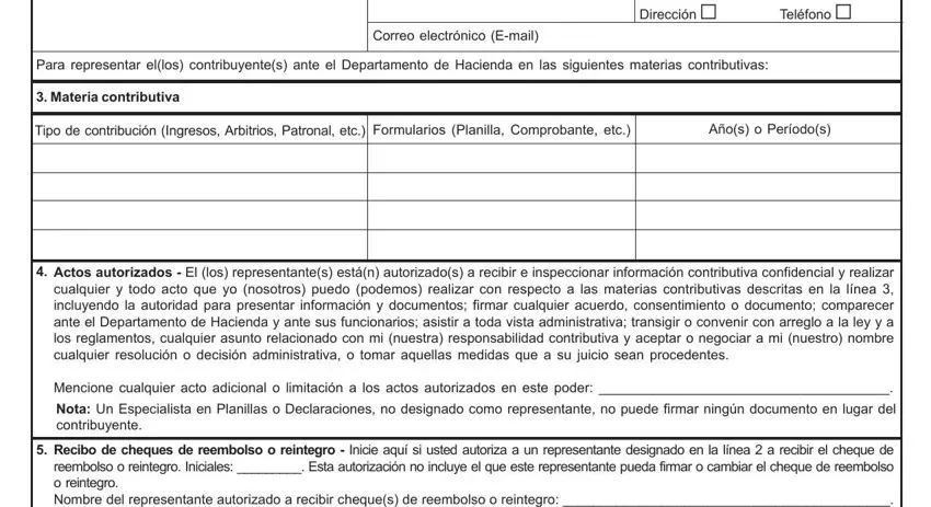 Filling out section 2 of forma 2745