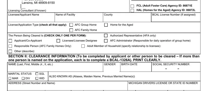 The Person Being Cleared Is CHECK, Department of Human Services, and Home for the Aged of bcal 1326a
