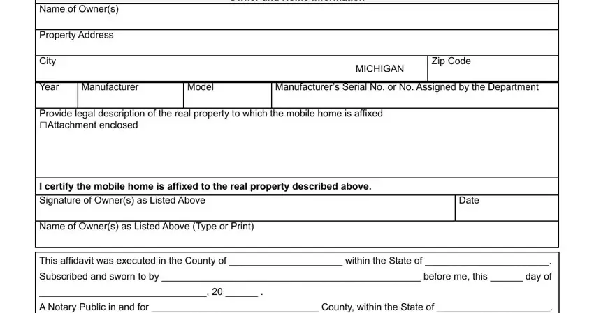Filling in section 1 in Form Bcc 961