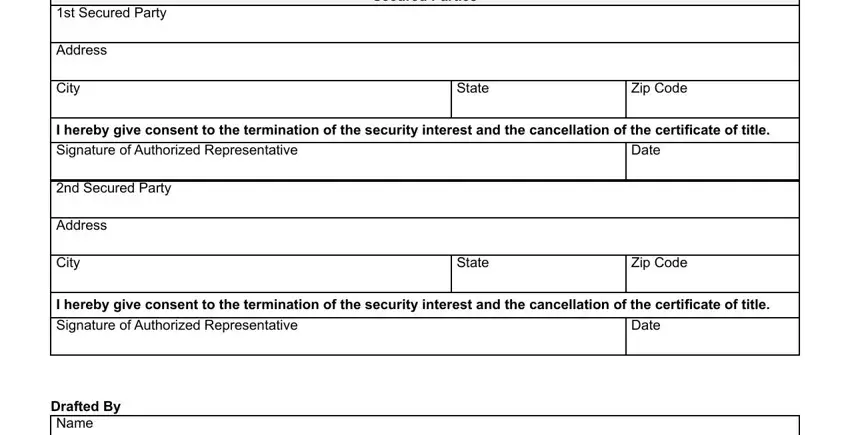 Filling out section 2 of Form Bcc 961