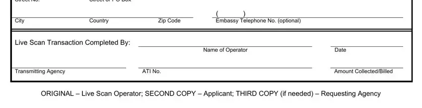 Step no. 3 of completing request for live scan services form
