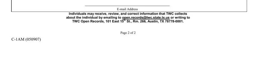 Part # 5 of filling in Form C 1Am