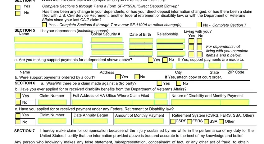 Part number 2 in filling out department of labor ca 7
