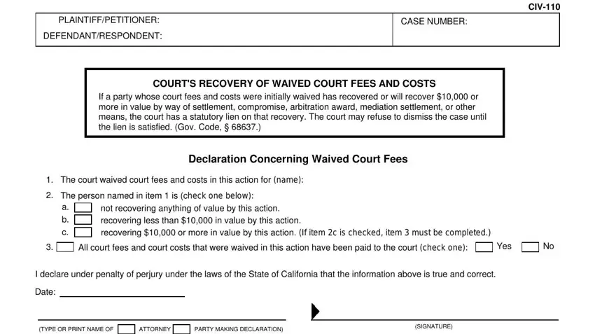 Stage number 4 of filling out request for dismissal small claims