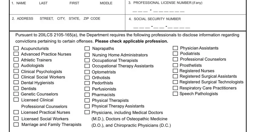Filling in section 1 of cca application form form