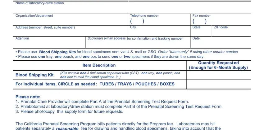 Fax number   State, Name of laboratorydraw station, and ZIP code of Form Cdph 4453
