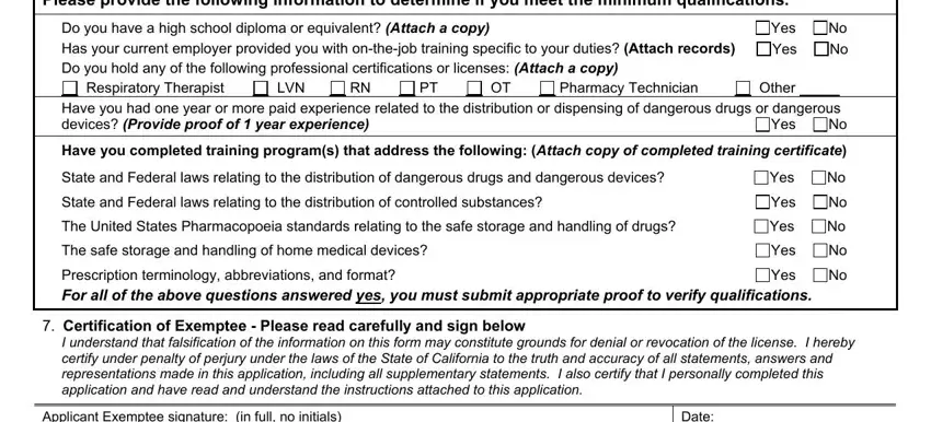 Stage no. 2 in submitting Form Cdph 8695