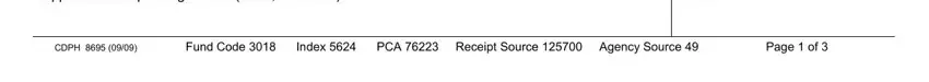 Part number 3 in filling in Form Cdph 8695