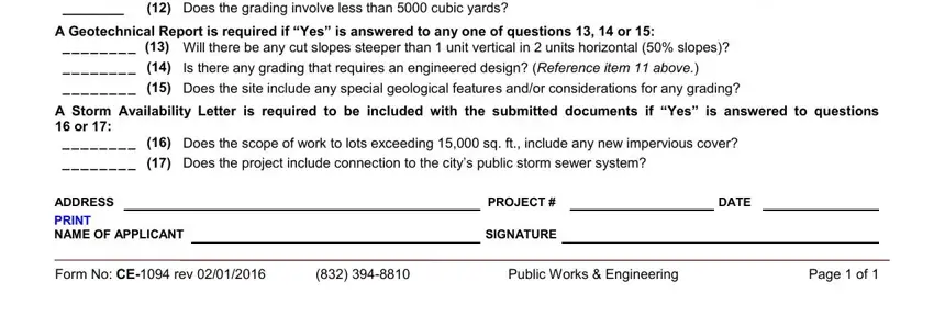 Writing part 2 in grading permits excavation