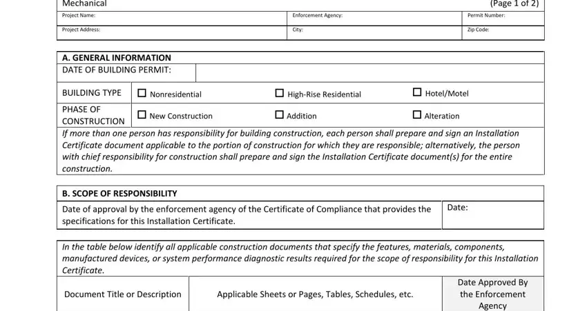 How one can fill in mch 01 e form stage 1