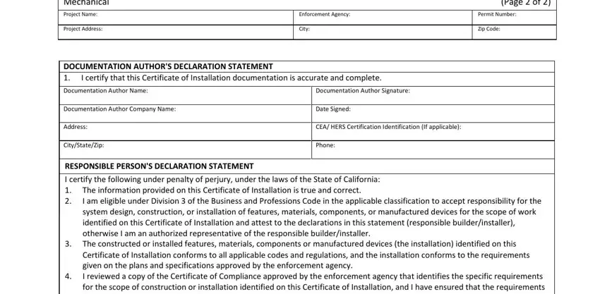 Filling out section 4 of mch 01 e form