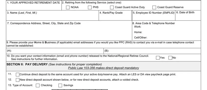 Stage # 1 in filling in dhs form cg 4700