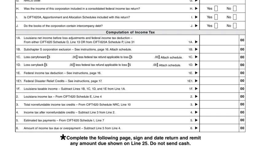 C Loss carryforward   less federal, H Was the income of this, and B Subchapter S corporation inside 15A