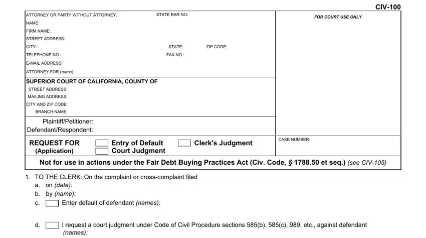 2013-2020 Form CA CIV-110 Fill Online completion process described (part 1)