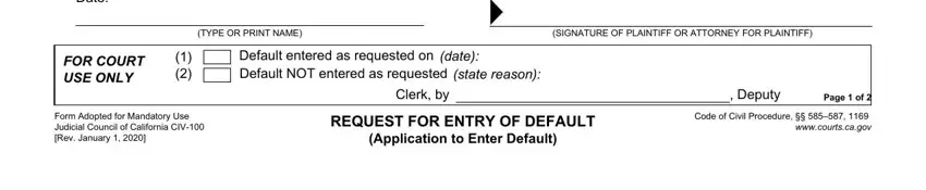 2013-2020 Form CA CIV-110 Fill Online completion process detailed (portion 3)