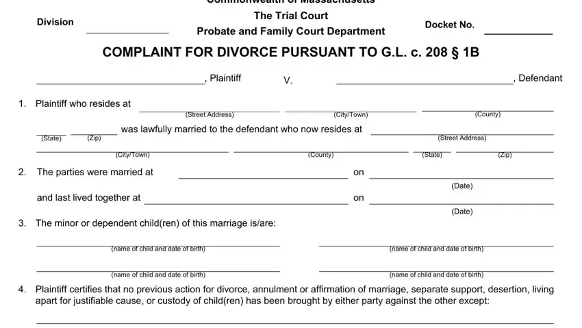 Filling out segment 1 in certifies