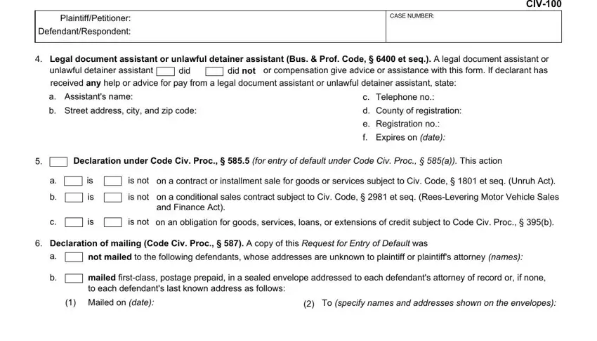 Stage no. 4 of submitting 2013-2020 Form CA CIV-110 Fill Online