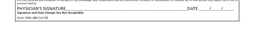 Stage number 3 for filling in department of health form cms 484