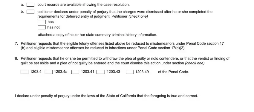 Ways to complete request form for expungement part 5
