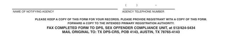 Filling out segment 5 of texas dps pre releasenotification form cr 32