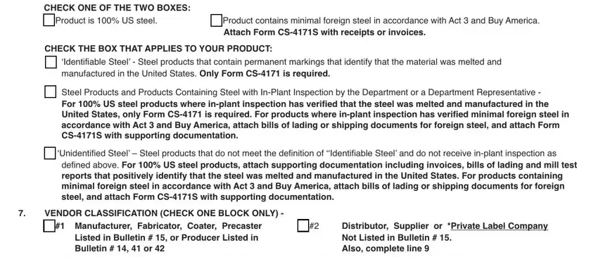 Filling in segment 2 in 4171 form