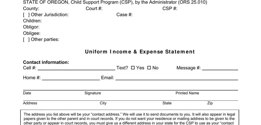 Writing segment 1 in Form Csf 01 0100