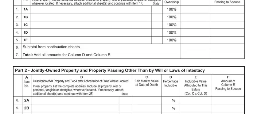 Filling out part 4 in Form Ct 706 Nt