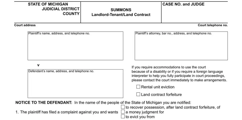 The right way to fill out michigan court form dc 104 instructions part 1