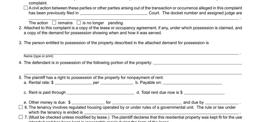 complaint, The defendant is in possession of, and A civil action between these inside michigan complaint tenant