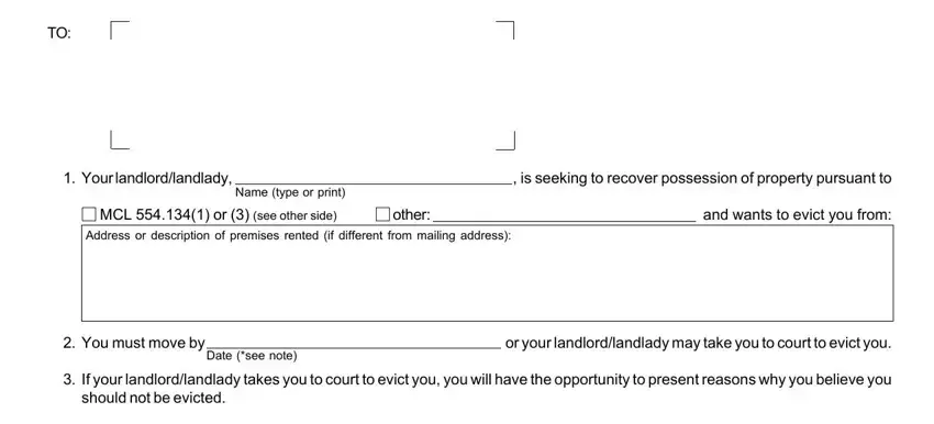 michigan notice to quit writing process detailed (step 3)