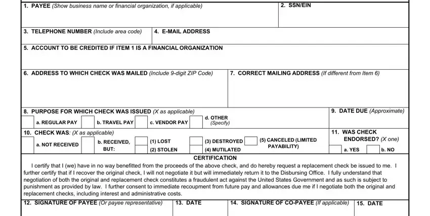 Filling out part 1 in dd 2660 pdf