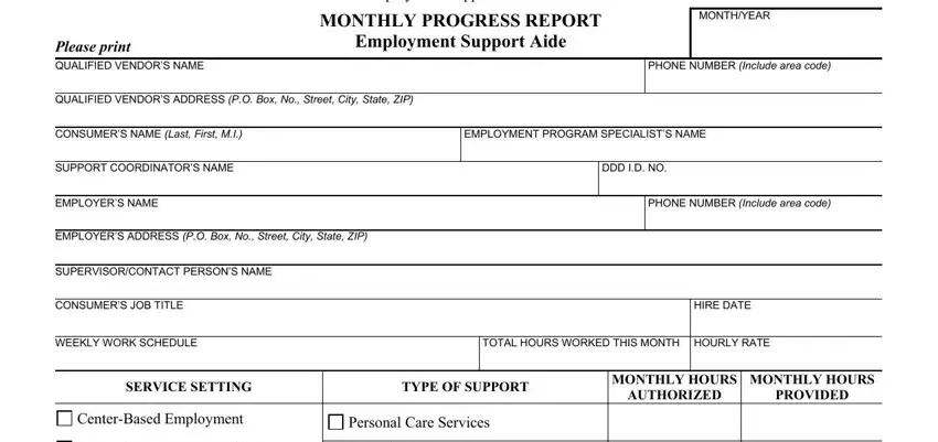 Stage no. 1 of filling in Form Ddd 1404Aforpf