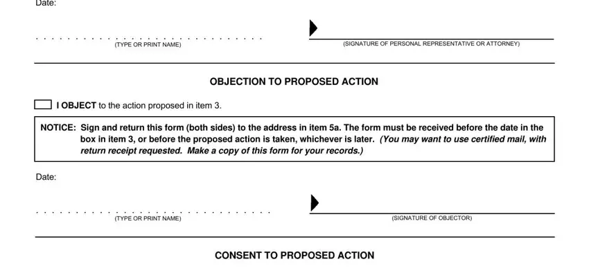 Step no. 5 in filling in CALIFORNIA