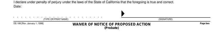 Step # 5 in filling in ca waiver probate