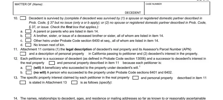 Stage number 4 in filling out how to determine property