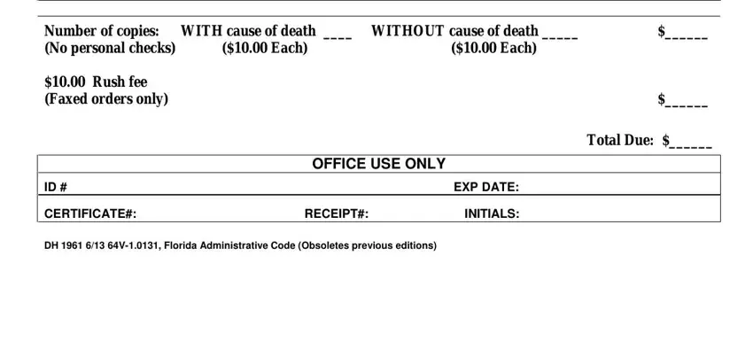 DH   V Florida Administrative Code, Number of copies No personal checks, and Each inside fl health 1961 record