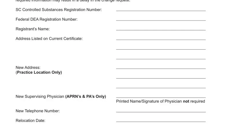 Filling out segment 1 in Form Dhec 1199